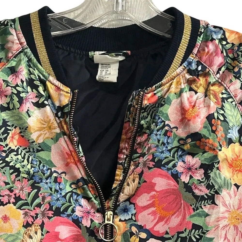 Angela McKay x H&M Kids‎ Floral Bomber Jacket Size 16 Multicolor